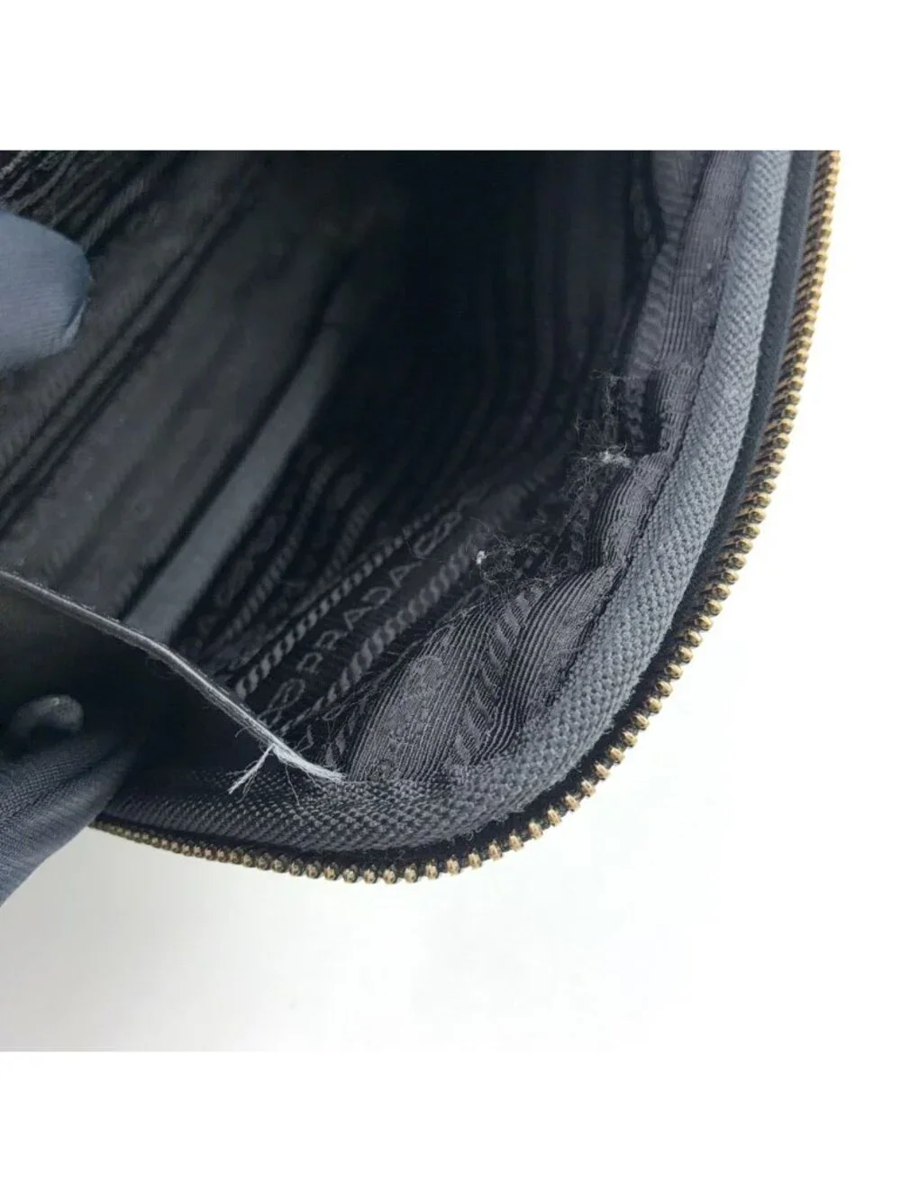 Prada Brick Re-Nylon Leather Nylon Black Shoulder Bag Silver
